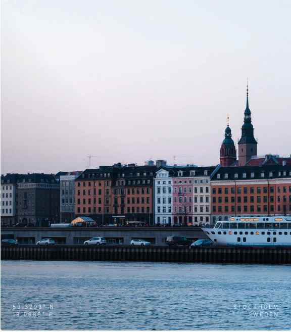 Aerial view of Stockholm cityscape